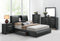 Kofi Eastern King/Queen Bed w/Storage, Black PU